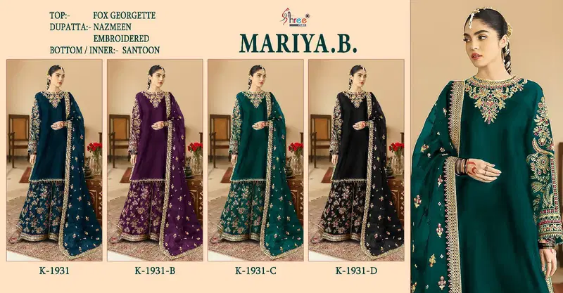 Shree K 1931 Georgette Pakistani Salwar Suit Collection